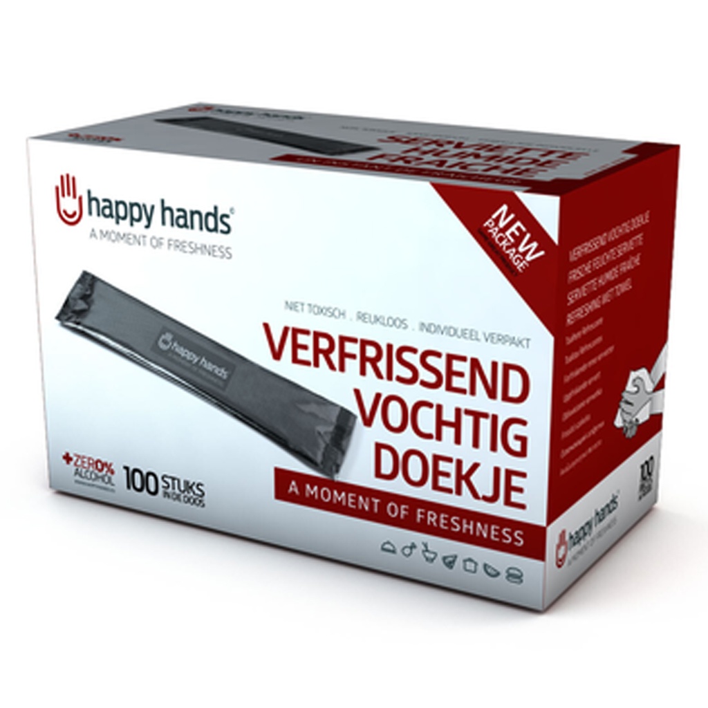 Verfrissingsdoekjes Happy Hands 15x27cm 100st