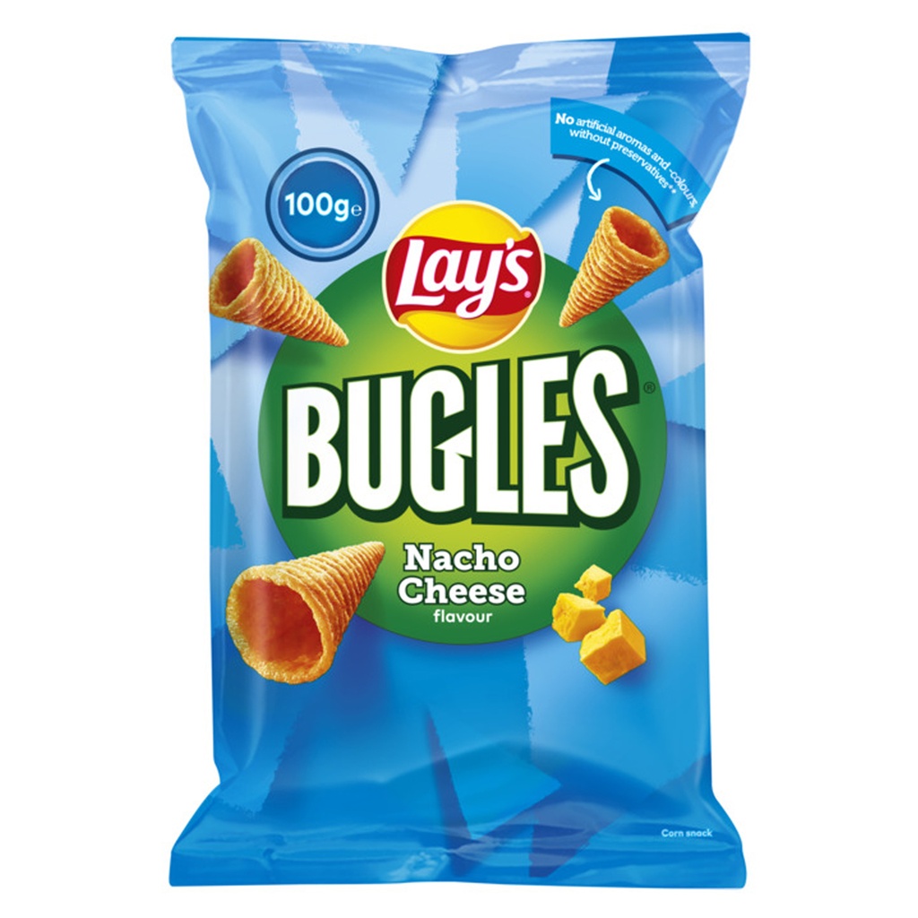CHIPS BUGLES NACHO CHEESE 100GR SMIT