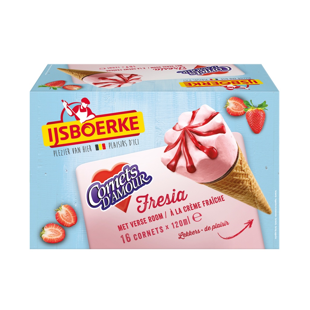 Cornets d'Amour Fresia Ijsboerke 16 x 120 ml