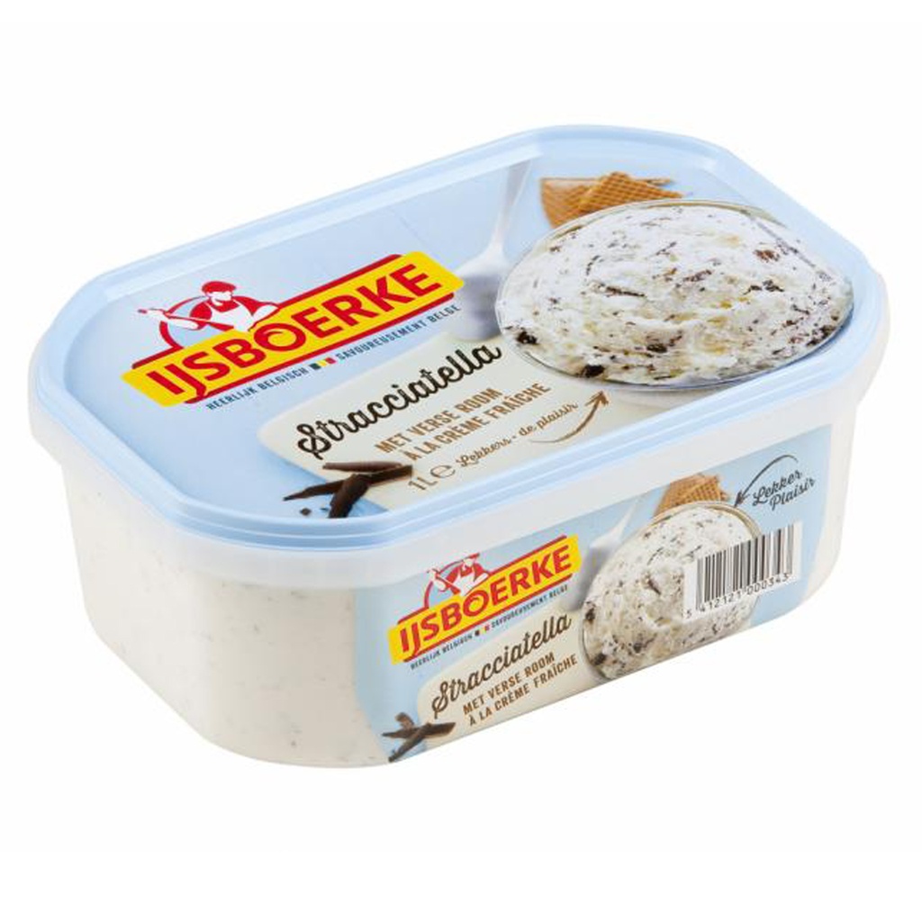 Roomijs Stracciatella Ijsboerke 1 L