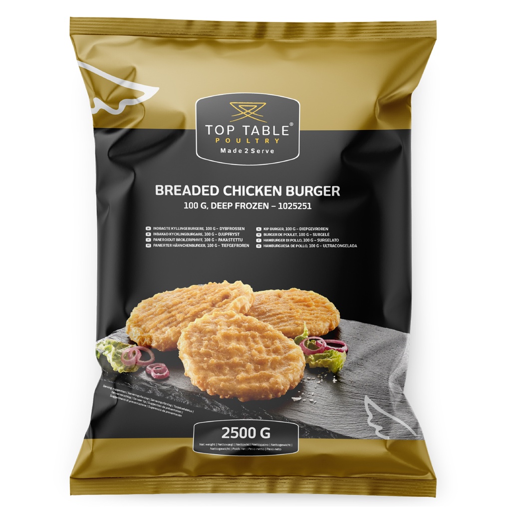 1025251 Kip Burger Luxe 100 gr Top Table 2,5 kg