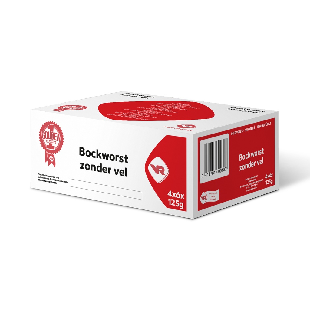 Bockworst Zonder Vel Vanreusel 24 x 125 gr