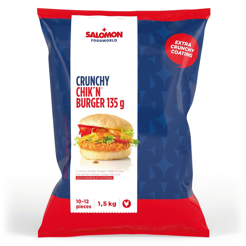 Crunchy Chick'n Burger 135 gr Salomon Zak 1,5 kg