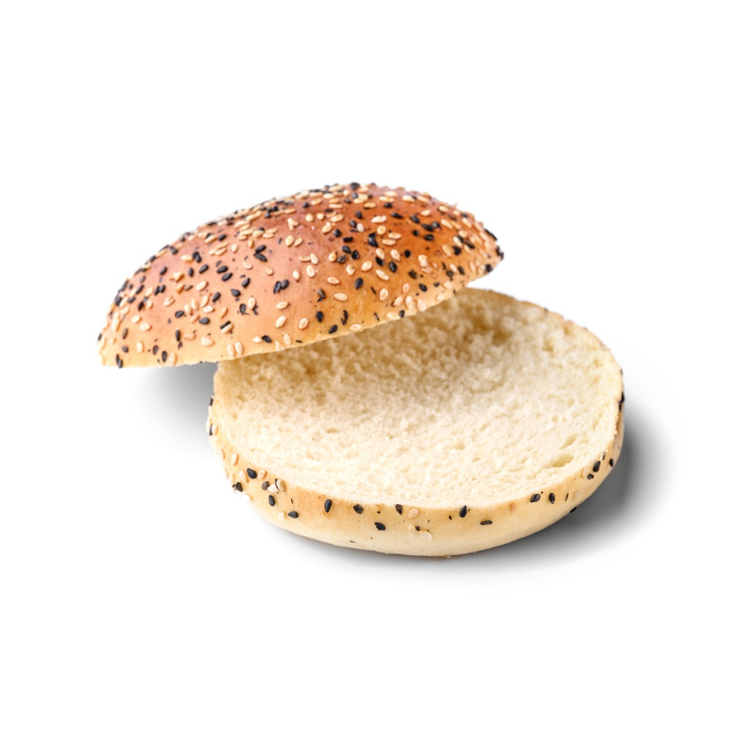 5176 Gourmet Brioche Bun Sesam Mix Présliced Panesco 50 x 85 gr