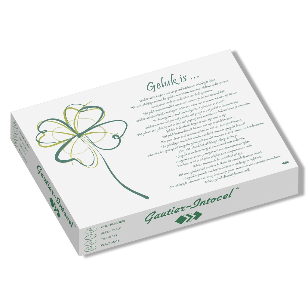 Onderleggers 'Geluk is' (30x39cm) 500 st