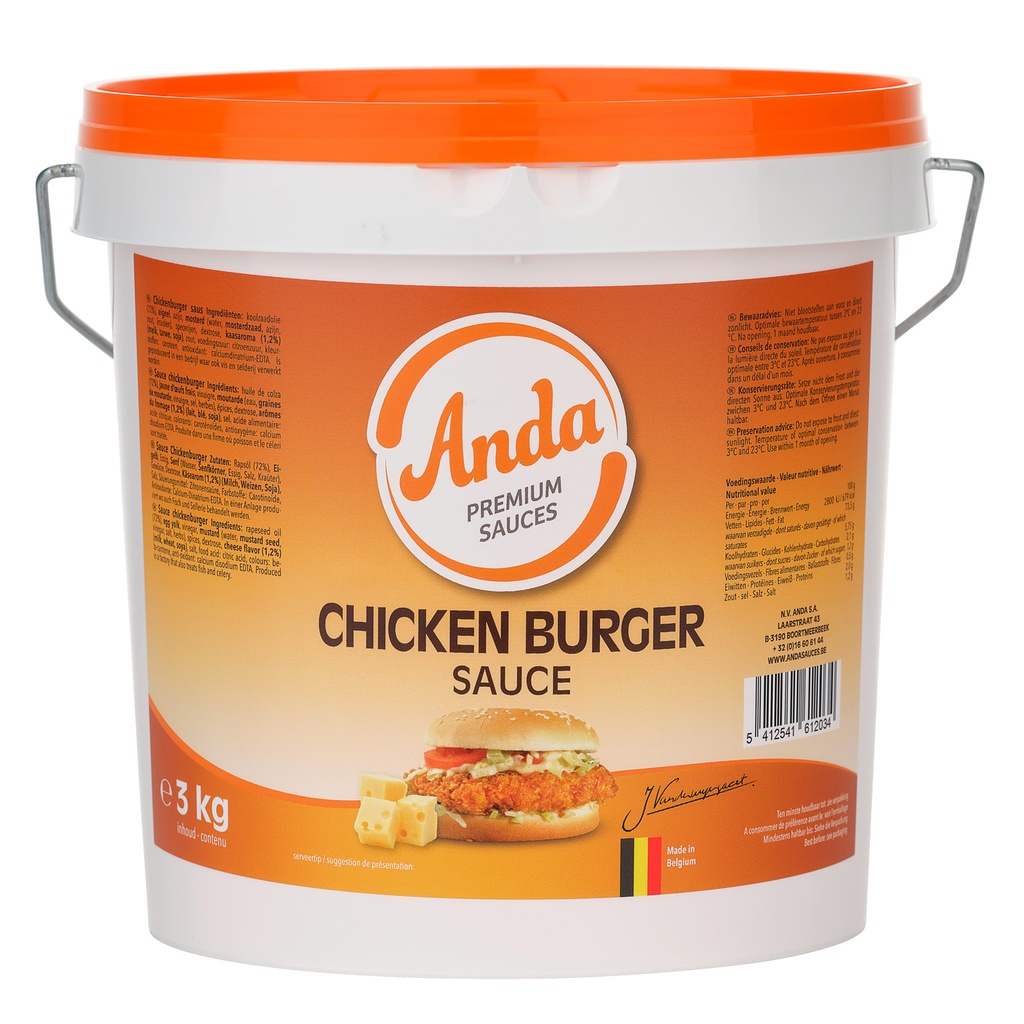 Chicken Burger Sauce Anda 3 L