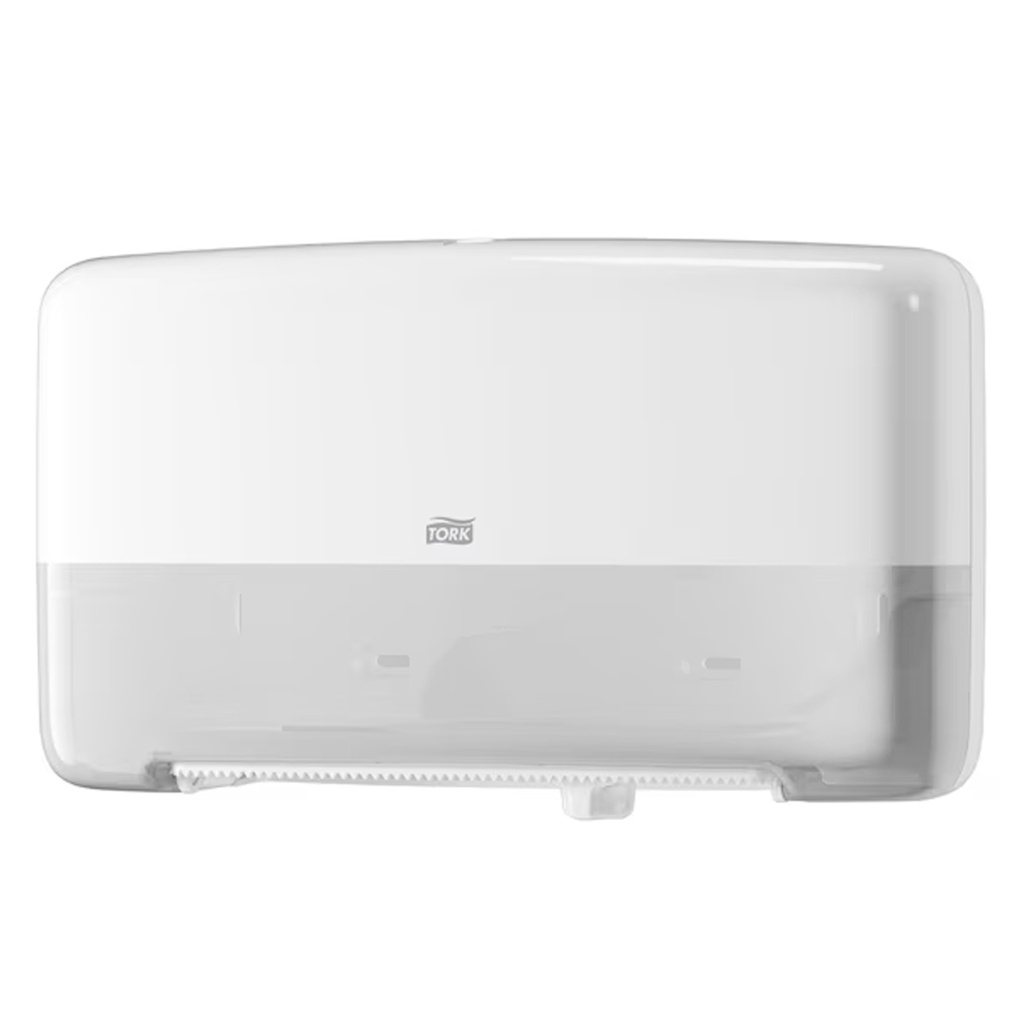 Twin Mini Jumbo Toilet Roll Dispenser Tork T2 Wit Tpt555500