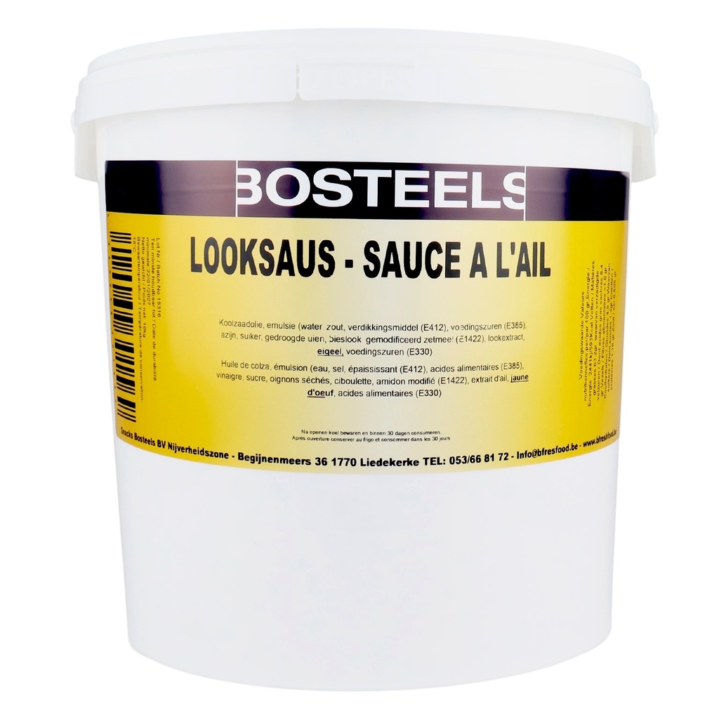 Sauce Ail (Pita) Seau 10L Bosteels