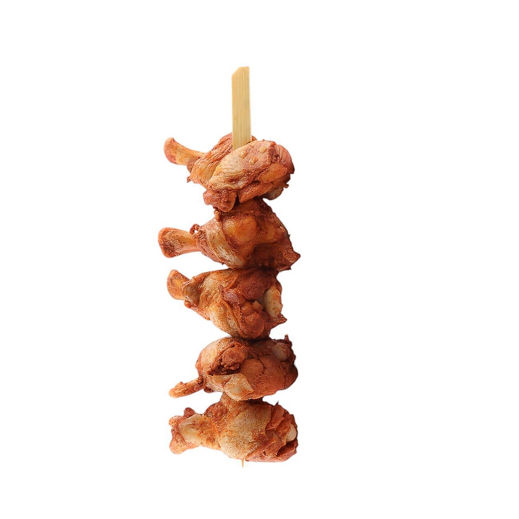 Saté de cuisses de poulet 5x180 g (5 pcs par brochette) Bosteels barquette fraîche