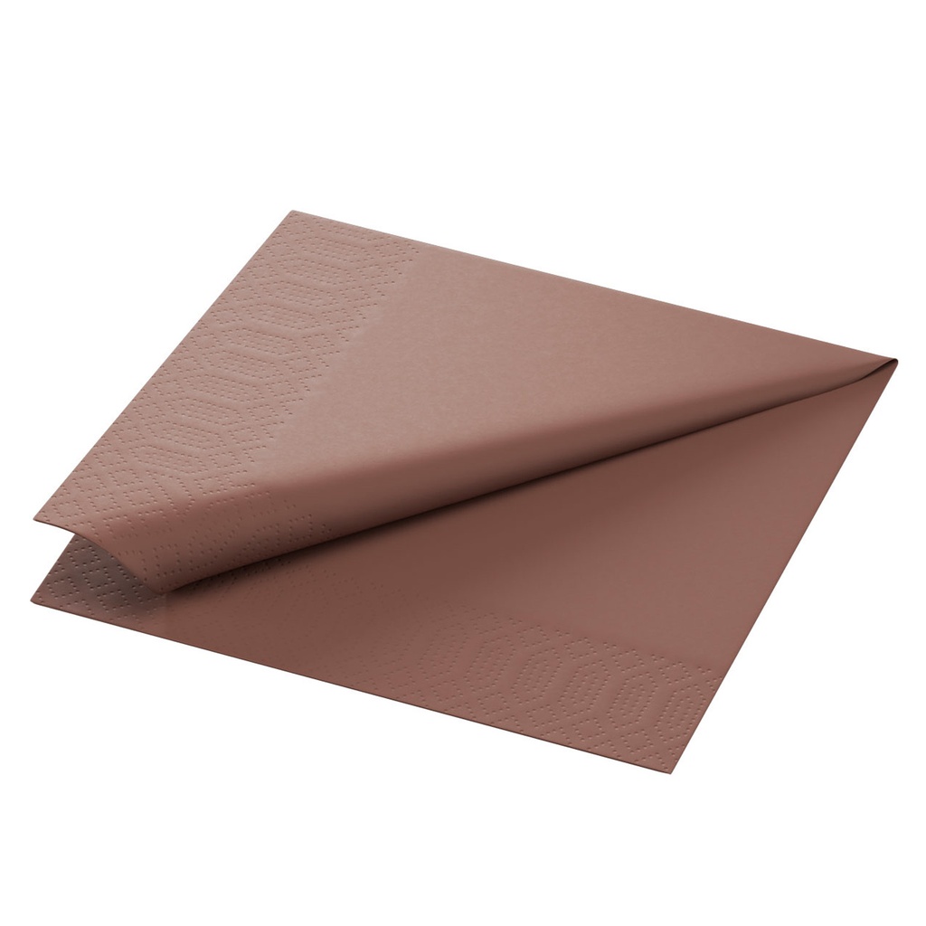Serviettes 33 x 33 cm 2 plis Ouate Châtaigne Duni 125 pcs