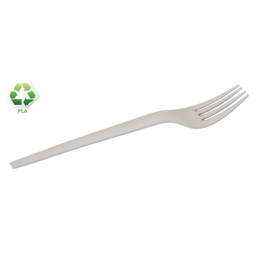 Bestekvork Wit Herbruikbaar 18,5cm 50st