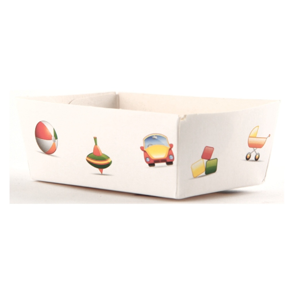Kinderfrietbakje 610 Bedrukt 250st (10 x 6 x 4 cm)