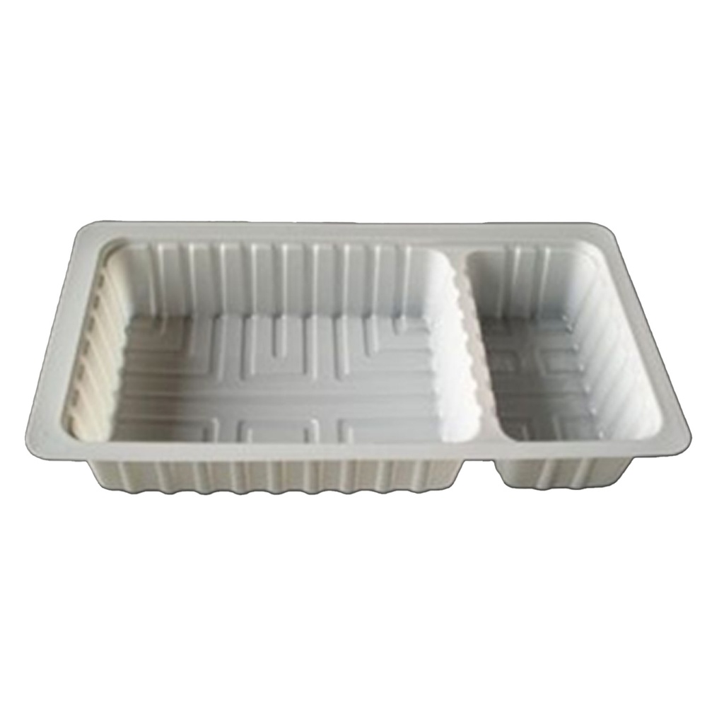Plastiek Schaaltje A24 2-vaks 500st (21x12,3x3,5cm)