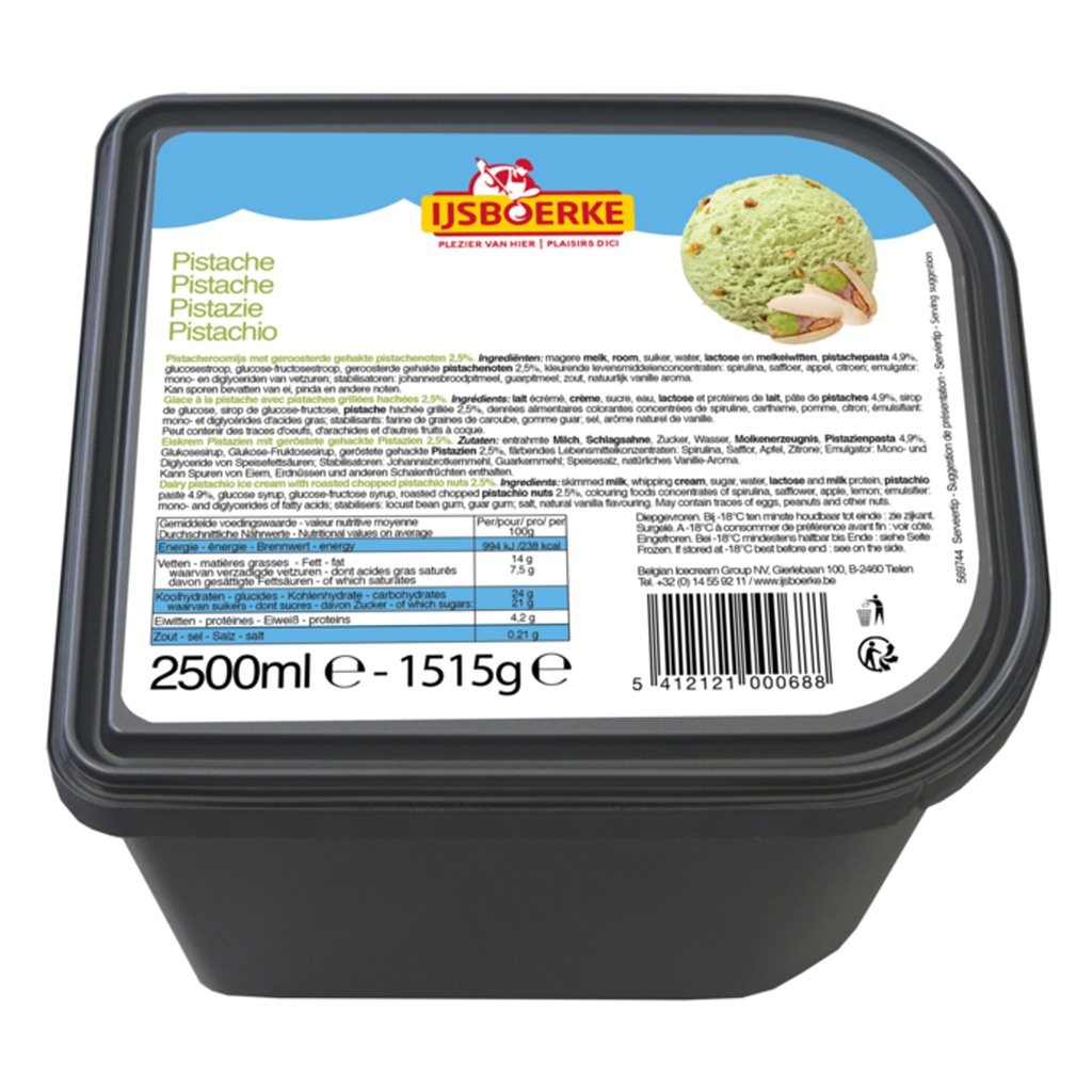 Glace Pistache 2,4 L Caddy Ijsboerke