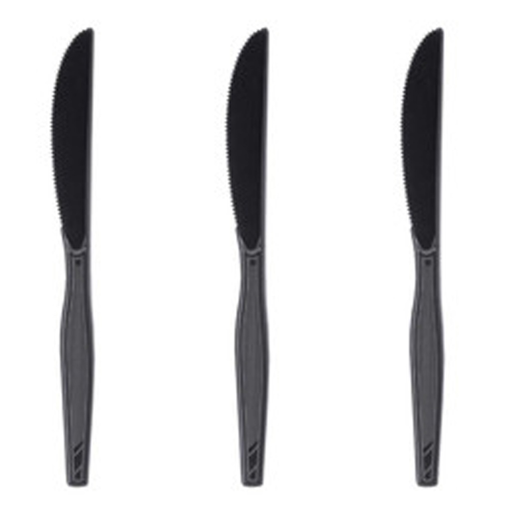 Herbruikbare Plastic Messen - Reflex Zwart - 50 st