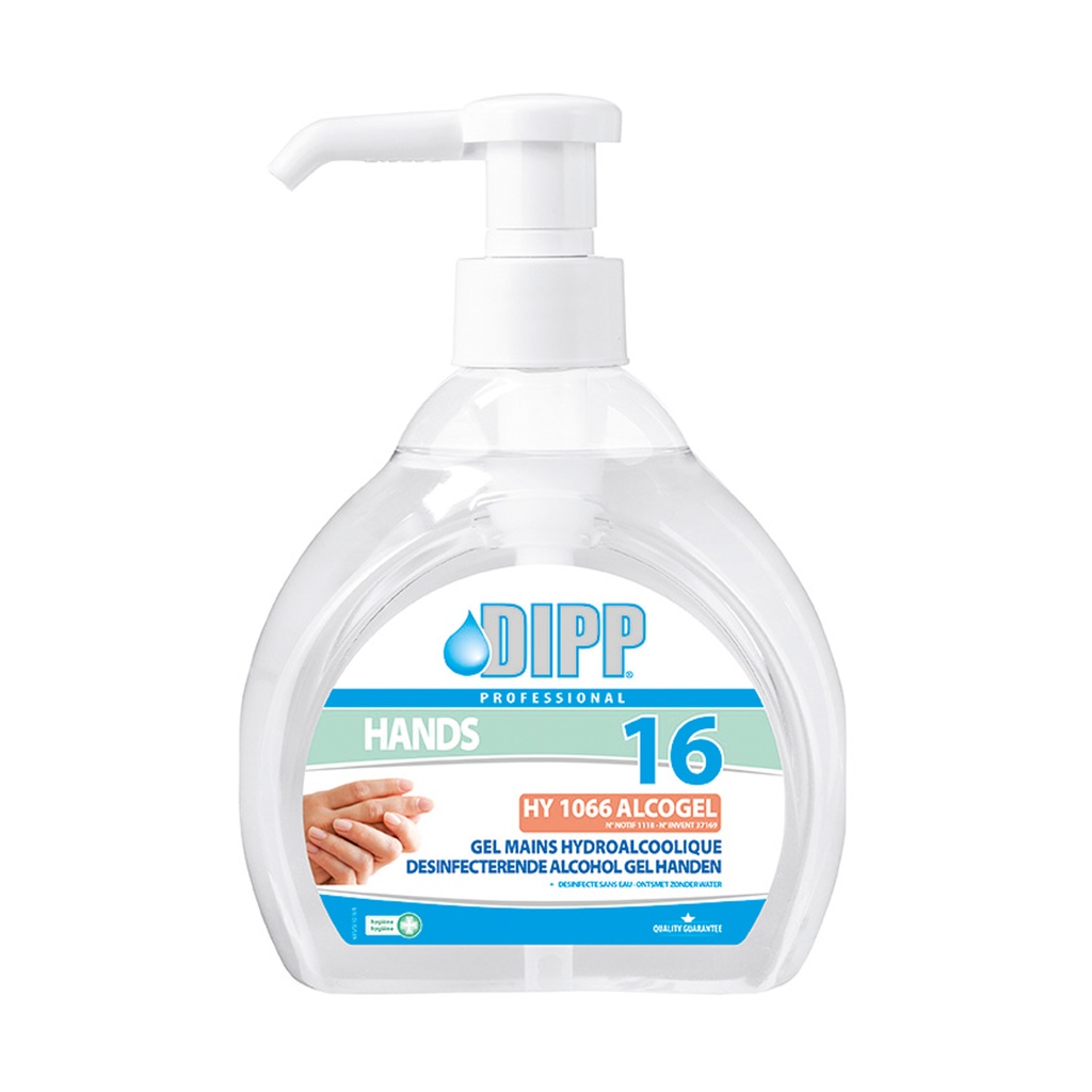 Desinfect. Alcohol Gel Handen (pompje) Dipp (16) 500 ml
