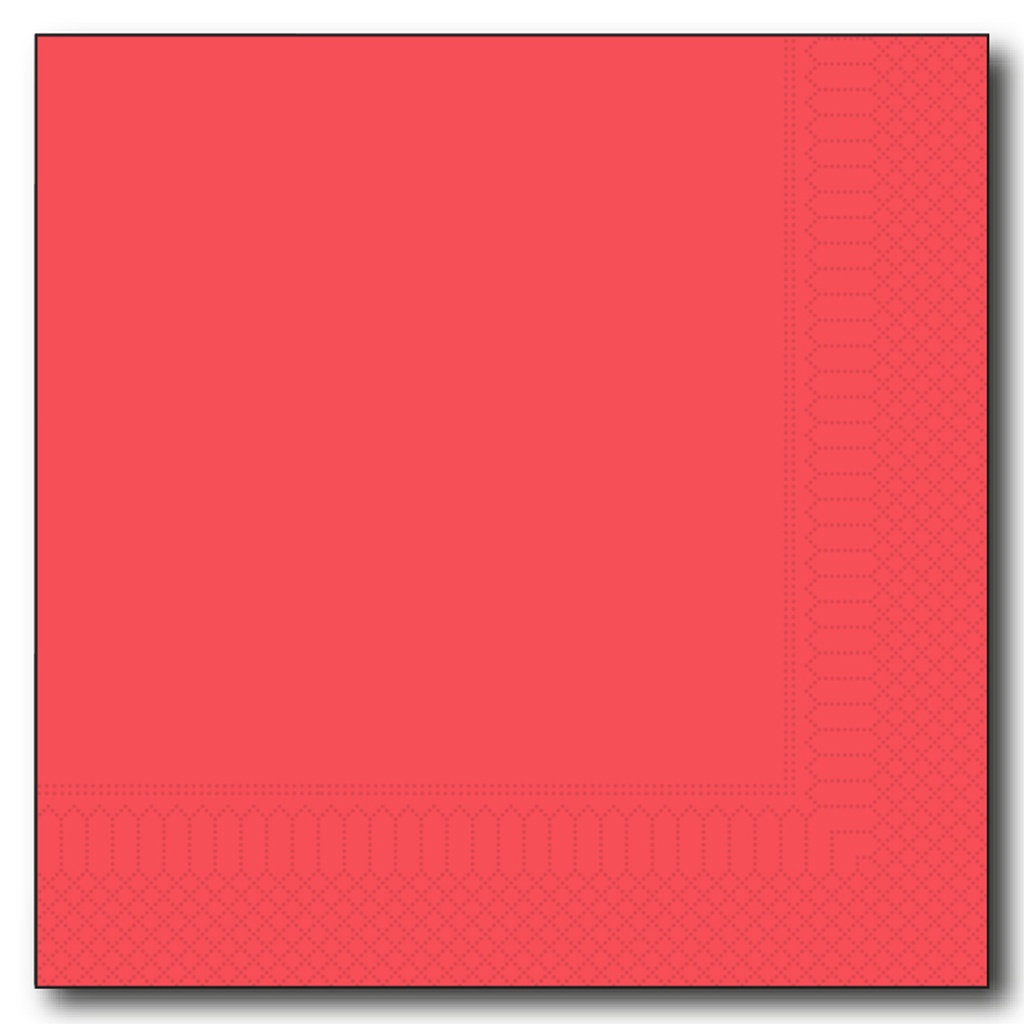 Serviette 25 cm/2 - 1/4 - Rouge - Gautier 200 pcs