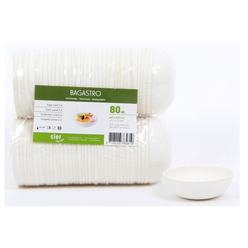 Bagastro Tipje Rond 6 cm 3 cl  80 st 