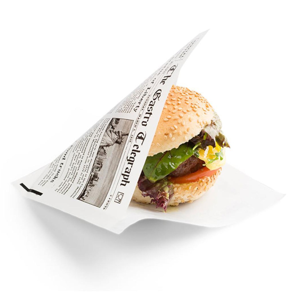 Sachet Hamburger -News Paper-Sier 130 x 150 Mm 300 pcs