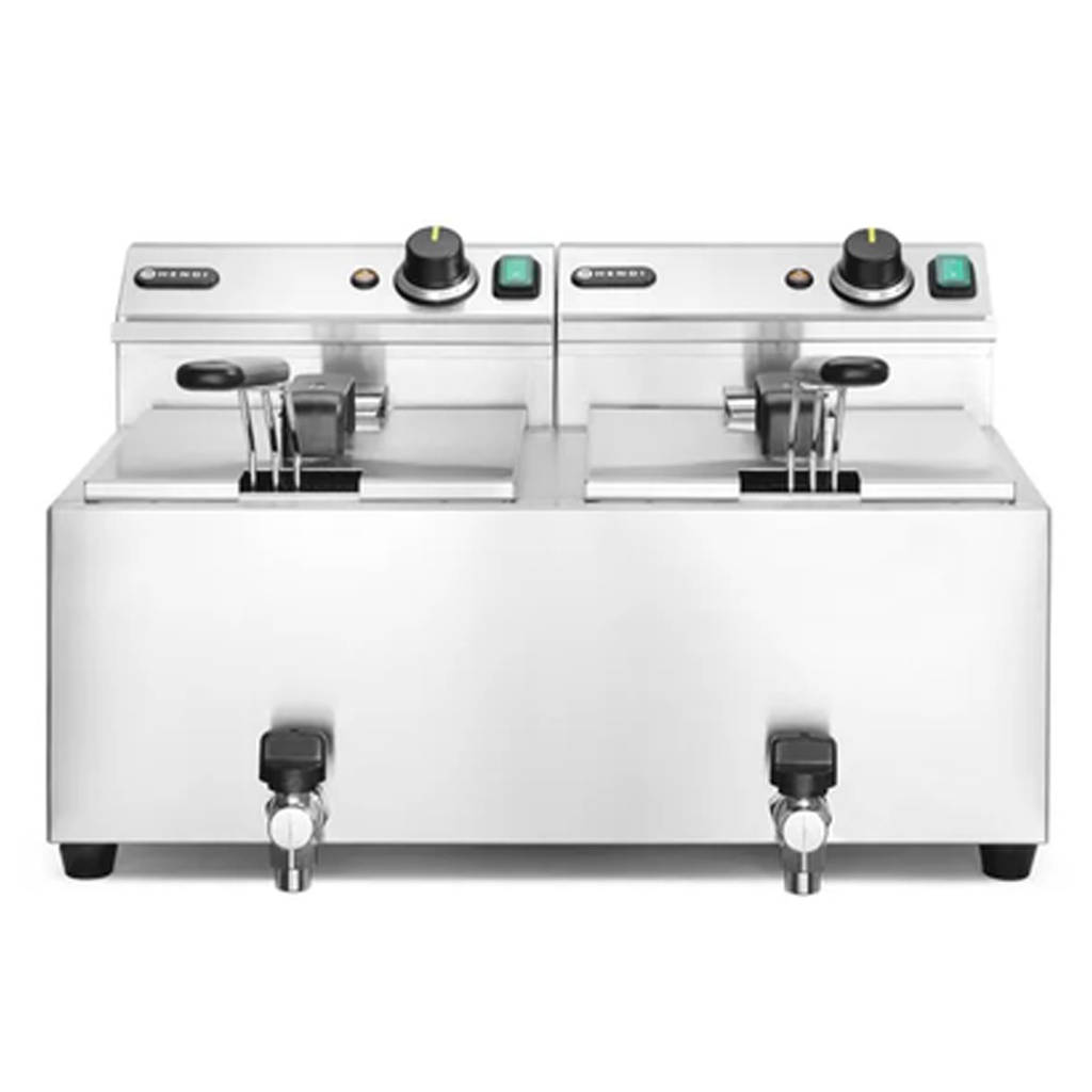 Friteuse MasterCook 2x8L avec robinet 230V 3500W