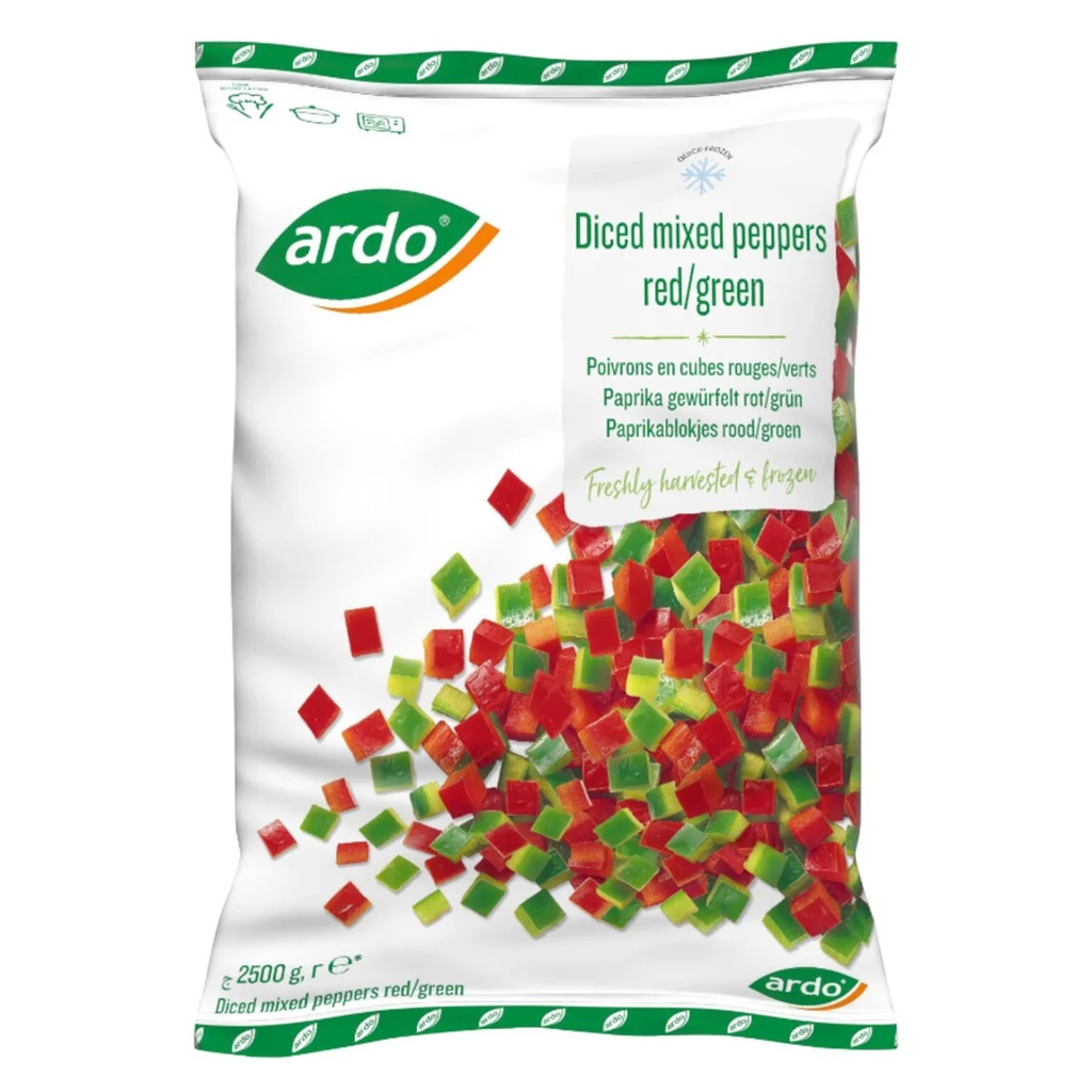 Paprika blokjes Rood Groen Ardo 2,5 kg