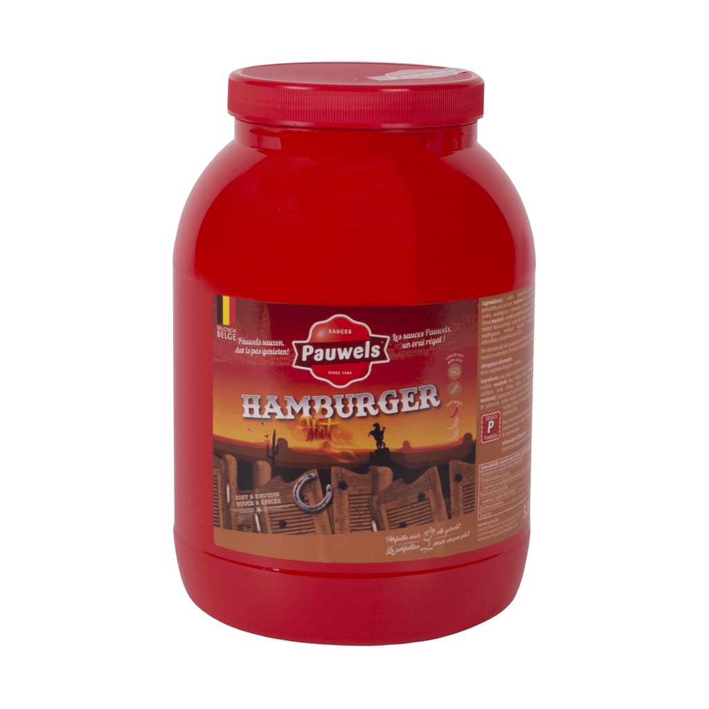Hamburger Hot Saus Pauwels Pet 3 L