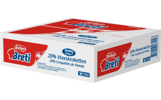 [126] Vleeskroketten 20% Beckers 28 x 80 gr