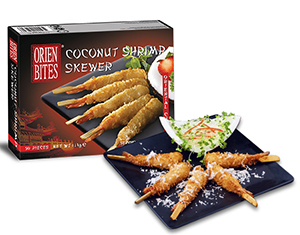 [PR/90093] Coconut Shrimp Skewers Orien Bites 50 x 20 gr