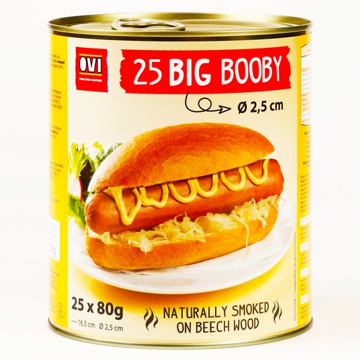 [2259] Hot Dog Big Booby Ovi Blik 25 x 80 gr