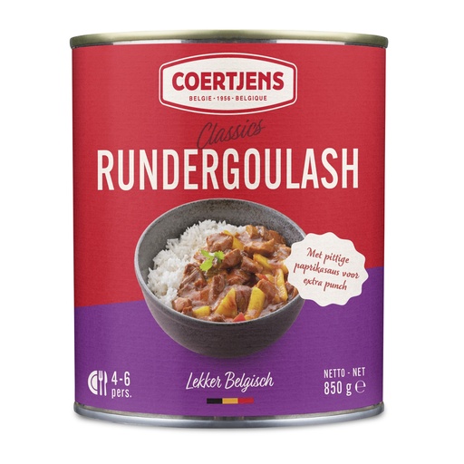 [01236] Stoofvlees Runds Coertjens Blik 850 gr