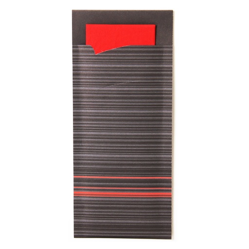 [3974R] Pochette à couvert noir/rouge (1213) 100 pcs