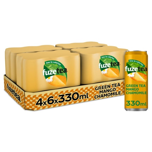 [10781] Fuze Tea Green Tea Mango Camomille Blik 24 x 33 cl