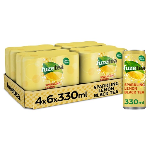 [9732] Fuze Tea Black Lemon Sparkling Blik 24 x 33 cl