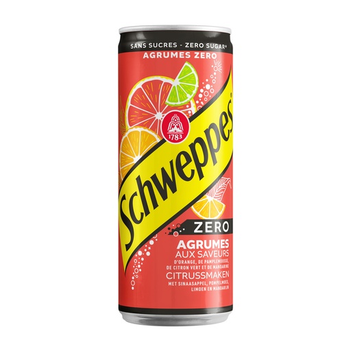 [2187] Schweppes Agrum Zero Blik 24 x 33 cl