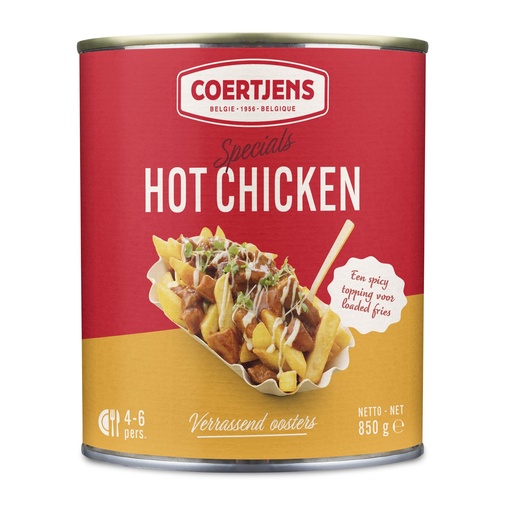 [13633] Hot Chicken Coertjens Blik 850 gr