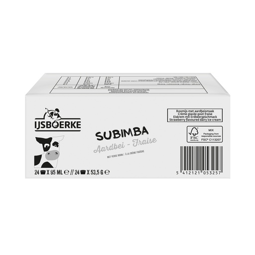 [10788] Subimba Fraise Ijsboerke 24 x 95 ml  