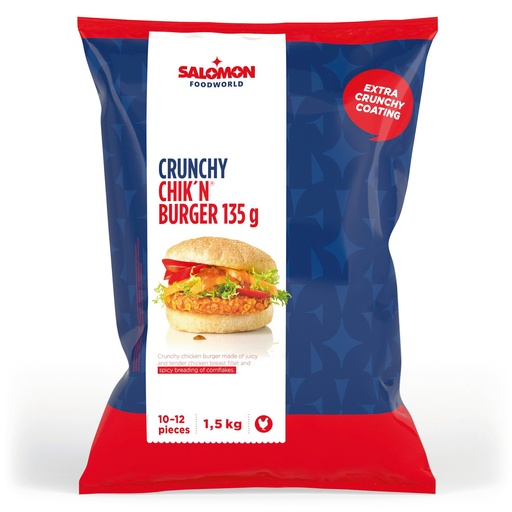 [3917] Crunchy Chick'n Burger 135 gr Salomon Zak 1,5 kg