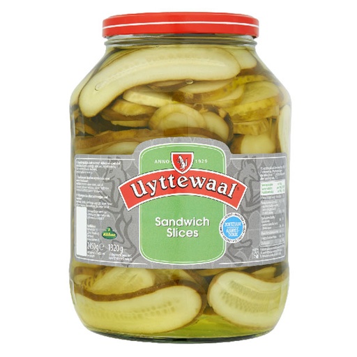 [2567] Augurken Schijfjes (Komk.S.) Uyttewaal Glas 2,45 kg