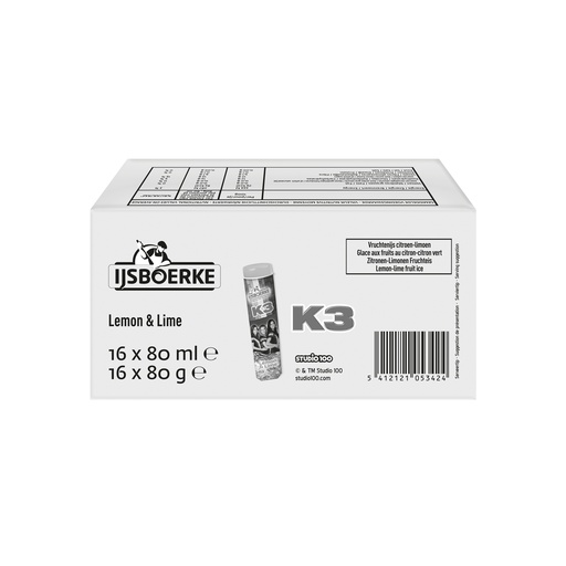 [11848] K3 Squeez Lemon Lime Ijsboerke 16 x 80 ml