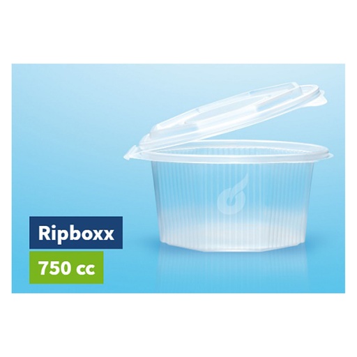 [7599] Plastiek box + scharnierdeksel 750 cc PP Ripboxx (807) 50 st 