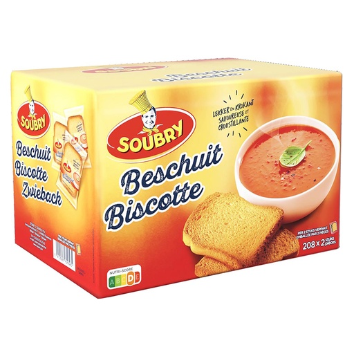 [11614] Beschuiten Verpakt Soubry 208 x 2 st
