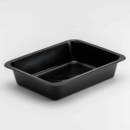 [10071] Plastiek Menuschaal Rechthoekig 1-vaks H45 zwart (227x178x49H) 50 st