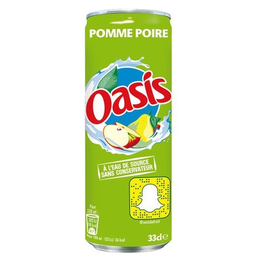 [16318] Oasis Pomme Poire Slim Can 24 x 33 cl