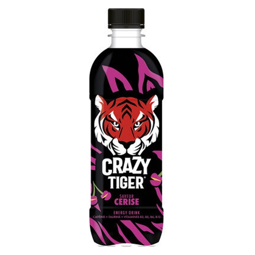 [16018] Crazy Tiger Energy Cherry Pet 12 x 50 cl