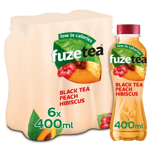 [6808] Fuze Tea Black Tea Peach Hibiscus Pet 24 x 40 cl