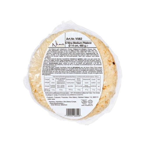 [2532] Pita Brood 14cm Nina Bakery 12 x 6 x 85 gr