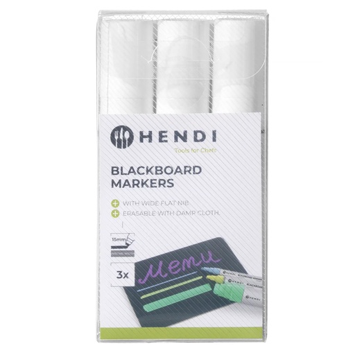 [9236] Krijtstift Wit Hendi 3 Witte Stiften 