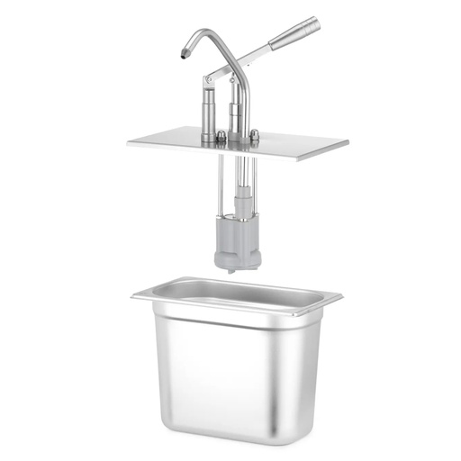 [13927] 558140 Deksel Met Pomp GN 1/4 RVS 270 x 165 mm Hendi