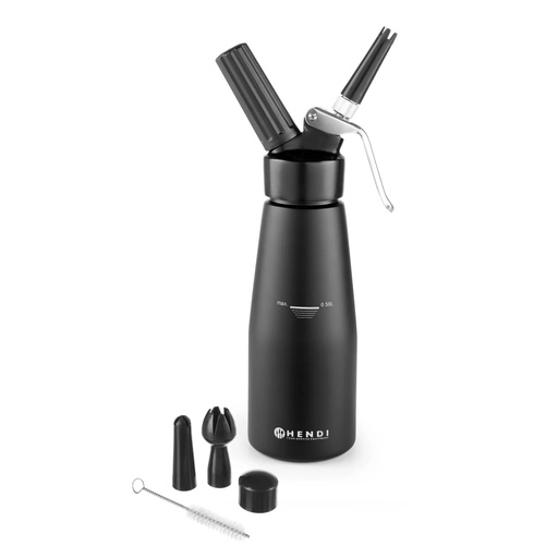 [14936] Slagroomapparaat Zwart Hendi 0.5L 85x235mm 