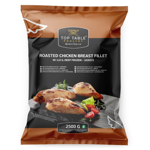 [5155] Kipfilet 90-110gr Geroosterd Toptable 2,5kg  per zak